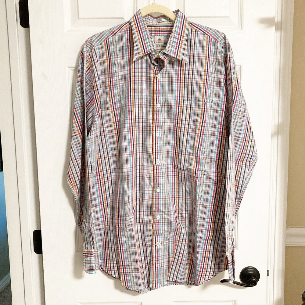 Peter Millar Seaside Finish Button Down Long Sleeve Shirt Size L